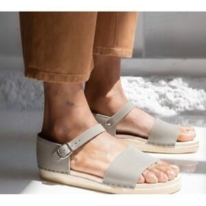 No.6 Suede Scout Clog Sandals Taupe Wood Size EU 41